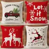 Funda de almohada navideña más vendida transfronteriza con estampado festivo de Papá Noel, funda de almohada para decoración del hogar, venta al por mayor directa del fabricante