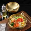 Tazón de fideos fríos estilo coreano acero inoxidable engrosado doble capa tazón para arroz mixto para barbacoa tazón para ramen estilo japonés venta al por mayor comercial tazón grande para sopa