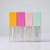 En Stock Botella de Brillo de Labios Cuadrada de 5ml con Cabezal de Pincel Grande y Mango Grueso, Botella Vacía para Maquillaje de Rubor Líquido, Se Puede Añadir Impresión de Logo