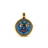 Pingente de Caixa Gawa Thangka dos Cinco Budas da Riqueza em Aço Inoxidável Mini Thangka Estilo Xizang 1,5cm