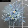 Novo arranjo floral de casamento em grande formato, flor de seda, produto acabado, arranjo de flores de eucalipto, guia de passarela, arte floral de casamento