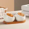 Juego de Tarros Cerámicos para Condimentos del Hogar Botella Tarro para Condimentos Caja para Condimentos Tarro para Sal Tarro para Chile Suministros de Cocina Caja para Condimentos Nuevo Producto