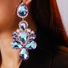 AliExpress venta caliente moda aretes de diamantes de colores aretes elegantes con forma de gota para mujer aretes de pedrería de comercio exterior Aretes