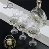 Taça de Champanhe de Vidro Cristalino, Taça de Vinho de Luxo de Alta Qualidade com Textura Gravada, Conjunto de Vinho com Design Plano em Forma de Diamante