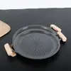 Sartén Especial Antiadherente para Estufa de Cartucho Camping al Aire Libre Sartén BBQ Estilo Coreano Sartén para Freír Doméstica Resistente a Altas Temperaturas