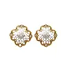 Brincos Florais Quadrilaterais de Metal Vazado High-End Brincos High-End Estilo Cool Europeu e Americano para Mulheres