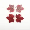 Viento INS color otoño nuevo simulación 2 ramas hoja de arce lisa DIY manualidades navideñas hechas a mano material de ratán de hoja de arce