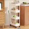 Prateleira de armazenamento para vãos de cozinha, estante de geladeira multicamada ultraestreita de piso com rodas, prateleira de armazenamento doméstica, carrinho utilitário para banheiro