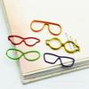 Clips para Papel Ojo de Gafas Coloridas Alambre Recubierto de Plástico Creativo Clips Metálicos para Papel Venta al por Mayor Clips para Material de Oficina Estudiantil