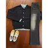 Jaqueta Cardigan de Tricô Cinza Escuro Nova 2025 para Homens, Estilo Outono e Inverno, Suéter Retro Americano, Suéter Estilo Relaxado
