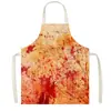 Saia com Atmosfera de Terror de Halloween Padrão de Caveira Manchas de Sangue Sem Mangas Decote Halter Avental Anti-Sujeira Cozinha Assar