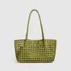 Bolsa de Ombro Tecida em Relevo Estilo Japonês e Coreano Ins Retrô, Moderna, Simples, de Alta Qualidade, para Passeio Casual