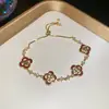 Pulsera Extraíble de Trébol Hueco con Circonita Estilo Retro Francés, Pulsera Estilo Palacio, Joyería Exquisita de Lujo Ligero de Gama Alta