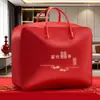 Bolsa de Embalaje para Colcha de Boda, Bolsa Grande de Almacenamiento para Colcha de Boda y Ropa, Bolsa de Almacenamiento Engrosada, Bolsa de Embalaje Festiva Roja