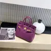 Bolso de Mano de Cuero Genuino con Hebilla Chapada en Oro Platino Patrón Lichi Gran Capacidad Bolso Tipo Kelly para Mujer 2026 Nuevo Bolso de Hombro de Moda Tendencia