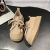 Zapatos de Mujer Retro con Suela Gruesa 2025 Nuevos Zapatos Casuales de Otoño Accesorios Perezosos con Cordones Versátiles Zapatos Birkenstock para Mujer Al por Mayor