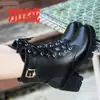 Botines Botas de Invierno para Mujer Botas Medianas para Mujer Zapatos de Mujer Botas de Mujer Tacón Grueso Botas Martin Botas de Tacón Alto para Mujer Botas de Cuero Zapatos de Algodón para Mujer con Forro Polar