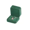Caja de Joyería de Terciopelo Verde Oscuro Redondeada Caja para Anillos al por Mayor Caja de Empaque para Joyería Pendiente Pendiente Pulsera Collar