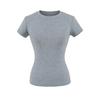 Top Feminino de Lyocell Tencel Doce de Verão com Gola Redonda Pequena e Manga Curta 2025 Verão Slim-fit Emagrecedor Cintura Curta Camiseta