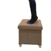 Banco de Almacenamiento Cuadrado de Algodón y Lino Caja de Almacenamiento Multifuncional Taburete de Sofá Taburete de Almacenamiento para el Hogar Taburete de Almacenamiento Taburete para Cambiar Zapatos para Sentarse