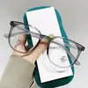 Armação de Óculos Marrom Frio Ultraleve Pode Ser Equipada com Óculos de Receita Anti-Luz Azul para Mulheres de Manhã Sem Maquiagem, Estilo Coreano Oval Tendência Atacado
