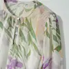 Despertando o Espírito das Flores de Íris, Refrescando a Mente, Projetado com Mangas de Lanterna Micro, Vestido Soltinho para Mulheres Mlsq66845