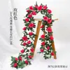 Enredaderas de Rosas Artificiales, Flores Falsas, Enredaderas Decorativas para Tubos de Aire Acondicionado de Sala de Estar, Decoración de Sistema de Calefacción, Enredaderas de Flores Artificiales de Seda de Plástico