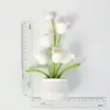 Flores Artificiais de Lírio-do-Vale Grandes de Tricô de Lã Acabadas em Vaso Lembrança de Dia dos Professores ou Dia das Mães Enfeites de Presente