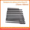 Ponta de Chave de Fenda Hexagonal de Cabeça Simples Hai Lion S2 Steel, Fortemente Magnética, Ponta de Chave de Fenda para Furadeira Elétrica, Ponta de 75-100L Parafusos