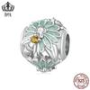 Evelle Amazon Prata de Lei s925 Gradiente Verde Margarida Abelha diy Pulseira de Contas Acessórios Acessórios Mulheres