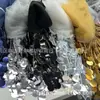 Lentejuelas redondas grandes borla 33CM ancho malla base lentejuelas escamas de pez accesorios vestuario escenario venta al por mayor