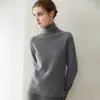 Suéter de cachemira suave premium listo para usar para mujer, 100% cachemira pura, tejido de cuello alto apilado, suéter base de corte holgado