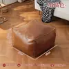 Puff de armazenamento de luxo leve 2 em 1 de couro para uso doméstico na sala de estar e no quarto, bolsa de armazenamento de roupas, banquinho preguiçoso, banquinho para trocar de sapatos
