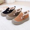 Sapatos Femininos 2025 Inverno Novo Estilo Sapatos de Algodão Femininos com Forro de Pelúcia, Confortáveis Sapatos Slip-On de Solado Grosso, Antiderrapantes e Quentes, Estilo Birkenstock