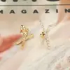 Pendientes Luochen de Diamante Completo con Letra X y Circonita Estilo Europeo y Americano Diseño de Nicho Pendientes de Lujo Exquisitos y Accesibles Pendientes