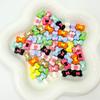 Cuentas de aleación con doble lazo, mariposa, lazo de doble color, accesorios para pulseras y collares hechos a mano.