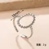 Nuevo anillo de acero inoxidable transfronterizo para mujer, no se decolora, líneas geométricas prensadas en aceite, anillo abierto, moderno anillo de acero de titanio con lunares