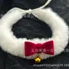 Gargantilha de Pelúcia de Natal Gola Outono e Inverno Laço Creme Faixa de Pescoço Peluda Sino Pequeno Divertido