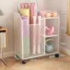 Cesta de Armazenamento para Tapete de Yoga com Rodas para Vão Atrás da Porta de Casa Armário para Equipamentos de Fitness Artefato de Armazenamento Lateral