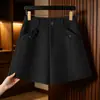 Pantalones de Lana de Tres Cuartos para Mujer Otoño/Invierno Cintura Alta Holgados Pierna Ancha Pantalones de Lana Bootcut Estilo Nuevo 2026 Ropa Exterior Capa Base Pantalones Casuales