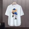 2024 Novo estilo americano Trendy Brand Carta estampada camiseta de manga curta Masculino Summer Ins Trendy Brand Loose Casual Top