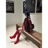 Botas altas hasta el muslo para mujer de otoño/invierno 2026, de punta, plisadas, de tacón alto, no hasta la rodilla, con un tacón esbelto