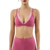 Nuevo sujetador deportivo cruzado de bloques de color transfronterizo para mujer, a prueba de impactos, de soporte, transpirable, de dos piezas simuladas, hermoso sujetador de yoga para espalda para correr