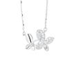 Shiai Novo Colar de Prata Esterlina S925 com Três Flores Pequenas para Mulheres Design Simples de Nicho Corrente para Clavícula Direto da Fábrica