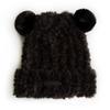 Novo Chapéu de Tricô Mao Ge Feminino Estilo Coreano Solto Moda Etiqueta de Couro Pom Pom Fofo Chapéu de Lã Pelúcia Espesso