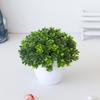 Bonsái de Planta Simulada Escritorio Adornos de Plantas de Flores Artificiales Bola de Flores Bola de Hierba Maceta Decoración para el Hogar Adornos Pequeños