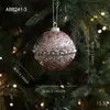 Nova Bola de Natal de Espuma Rosa Pingente Heterossexual Brilhante Glitter Pó Pegajoso Decoração de Bola para Pendurar na Árvore de Natal Arranjo Suspenso
