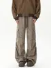 Pantalones de Paracaidista con Bolsillo de Solapa Estilo Americano para Hombre Otoño Nuevo Pantalones Cargo de Doble Pinza para Pareja Pantalones de Pana Mármol Talla Grande