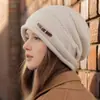 Gorro de Tricô de Inverno Europeu e Americano Versátil Slouchy Chapéu Fashionável Estiloso Emagrecimento Facial Espesso Solto Pós-parto Chapéu de Lã para Mulheres
