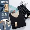 Traje de ropa interior térmica sin costuras para hombre, superficie AB, terciopelo doble cara, nueva ropa de otoño, pantalones largos, camiseta básica cepillada, pijama